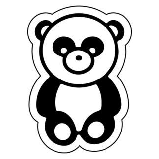 Sitting Big Nose Panda Sticker (Black)